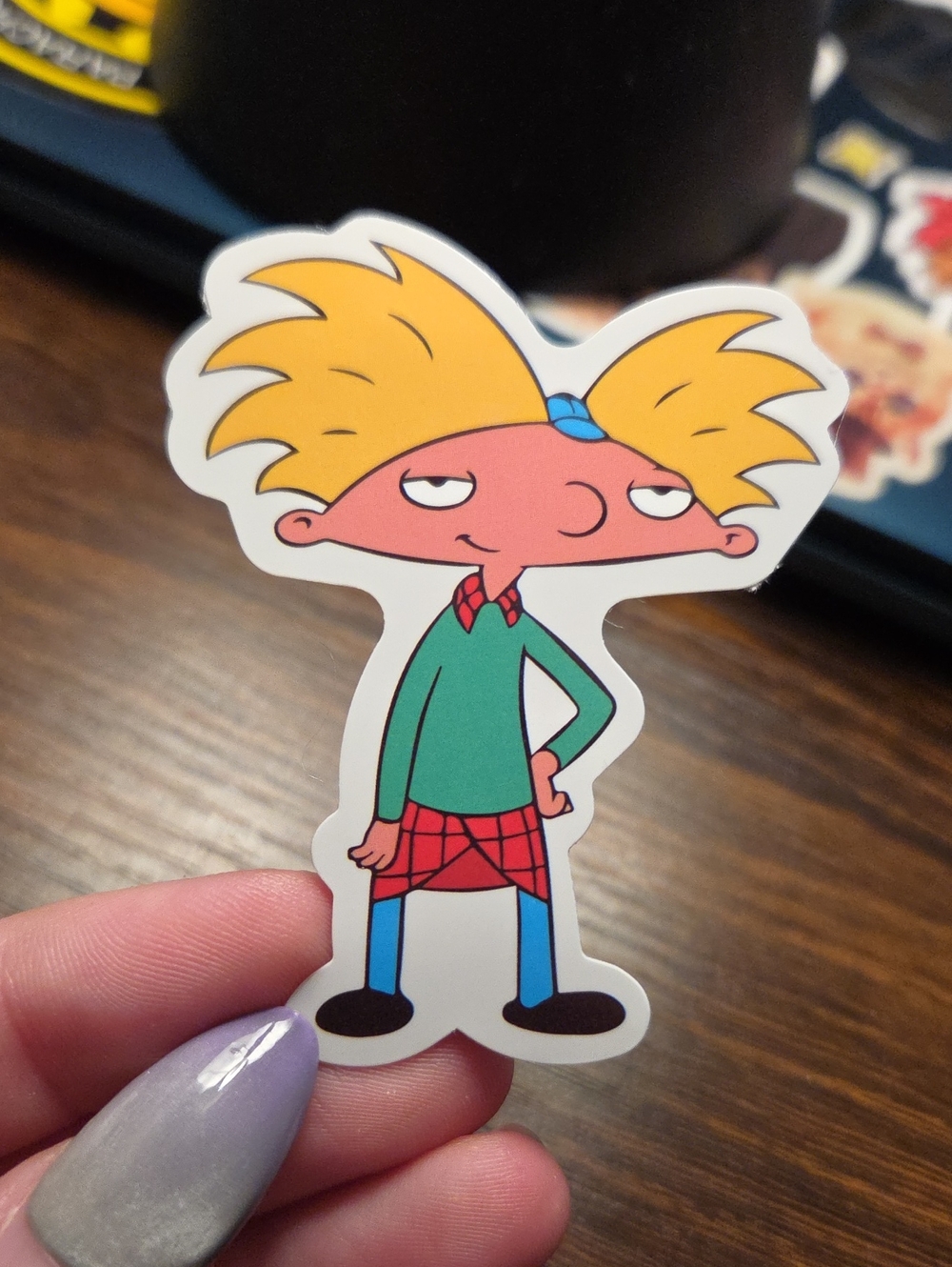 Kids Cartoon Character Sticker - Yellow, Green, Blue